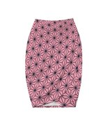 Woman&#39;s Pink Asanoha Anime Japanese Pattern Tulip Hem Pencil Skirt (Size... - £23.59 GBP