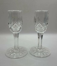 Waterford Araglin Pattern Crystal Candle Holder Pair 5&quot; tall Made In Ire... - £74.16 GBP