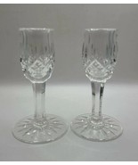 Waterford Araglin Pattern Crystal Candle Holder Pair 5&quot; tall Made In Ire... - £72.97 GBP