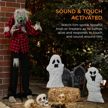 Halloween Decorations Outdoor Warewolf Animatronics Halloween Animated Sound LED - £57.60 GBP