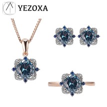 Real 925 Sterling Silver Jewelry Sets London Blue Topaz Created Gemstone For Wom - $69.86