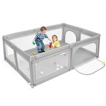 Extra-Large Safety Baby Fence with 50 Ocean Balls-Gray - £120.06 GBP