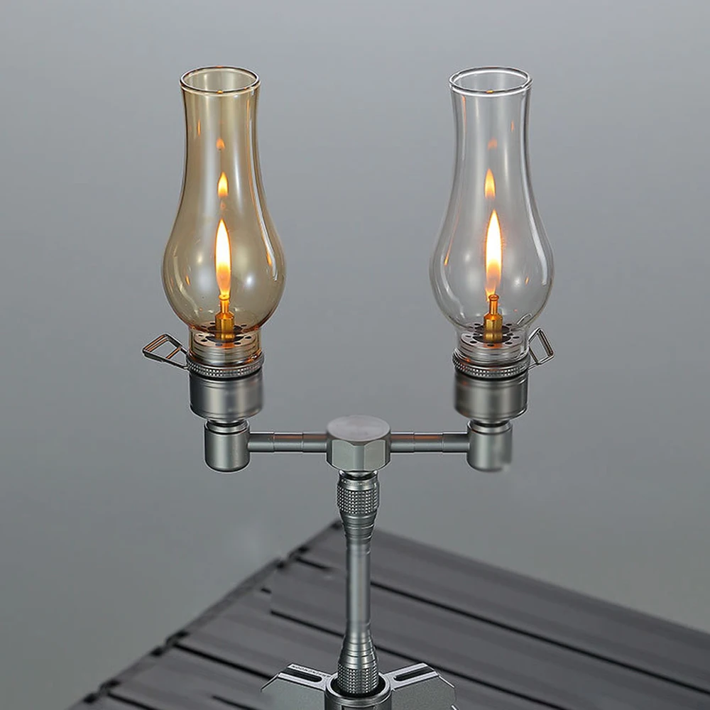 Outdoor Camping Glass Candle Light Lampshade Lamp Holder Clear Oil Lamp Shade - £15.97 GBP+