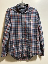 Classic Prep Ralph Lauren Custom Fit Polo Shirt Plaid Blue Yellow White ... - $11.07
