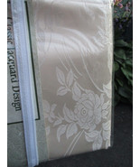 National Curtain Jacquard Roses Window Swag Valance Lot of 4 Ivory NEW Vintage - £26.13 GBP