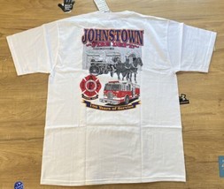 Vintage Johnston, PA Fire Dept Department 100 Years of Service Graphic T-Shirt M - £23.93 GBP