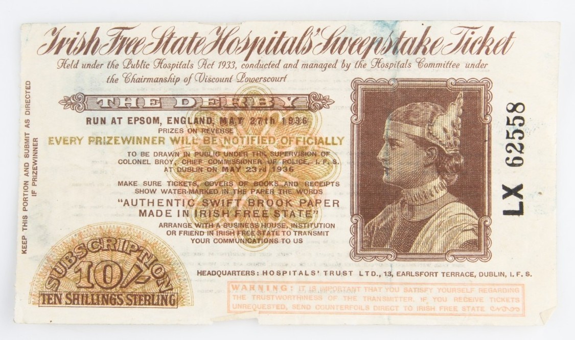 Lot Of 4 Free Irish State Hospitals Sweepstake Tickets 1936-1937-
show origin... Item image 8