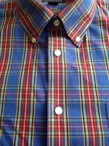 Lands&#39; End Mens Dress Shirt XL 100% Cotton NO Iron Buttoned Down Collar - £15.84 GBP