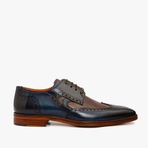 The Neiva Navy/Brown Wingtip Semi Brogue Derby Men Shoe image 6