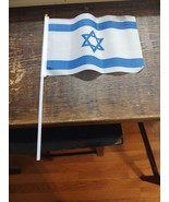 10 Small Mini Israel Flag Stick  Israeli HandHeld Mini Flag with White Pole - £4.02 GBP