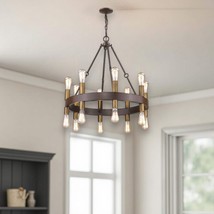 Brown and Black Candle Style Multi Light Metal Dimmable Chandelier - £956.30 GBP