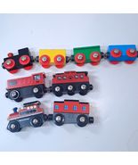 Vintage Wooden wood train set Geoffrey Brio Kidkraft set 8 pieces lot bl... - $23.00