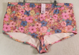 Wild Fable Swim Bottom Womens Size 3X Pink Multi Floral High Waist Elastic Waist - £9.81 GBP