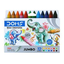 Doms 12 Shades Jumbo Wax Crayons | Smooth &amp; Even Shading | Bright &amp; Play... - £6.58 GBP
