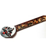 NATIVE AMERICAN INDIAN SCENE  Genuine Leather Belt &amp; INDIAN Detail Epoxy... - €33,48 EUR