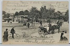 Paris La Port Maille 1904 Street Scene Bicycles Horse Buggy Postcard L14 - £7.15 GBP