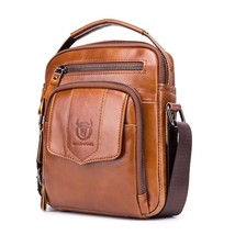 BULL CAPTAIN First Layer Genuine Leather Shoulder Bag For Men Vintage Style - £62.52 GBP