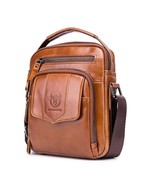 BULL CAPTAIN First Layer Genuine Leather Shoulder Bag For Men Vintage Style - $77.00