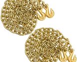 2 PACK G70 Transport Chain 3/8'' x 10' Foot, 6,600 LB Safe Load Tie-Down... - $84.10