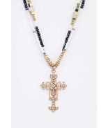 Crystal Cross Pendant Necklace Set - £12.77 GBP