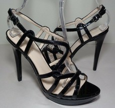 Pelle Moda Size 10 M FLIRTY Black Patent Leather Sandals New Women&#39;s Shoes - £133.43 GBP