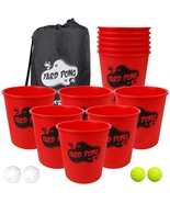 Yard Pong, Outdoor Giant Yard Games Pong Game Set With Durable Buckets A... - £52.99 GBP