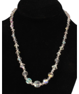 AB Crystal Choker Necklace Graduated Stones Hook Close Stunning 20 Inch - $279.65 MXN