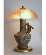 Art Nouveau Lamp Light &quot; Angel Bird &quot; Collector&#39;s Item Table - $17,022.59 MXN