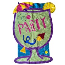 Party Drink Umbrella Martini Double Sided Outdoor Yard Flag Length 44&quot; W... - £14.14 GBP