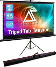 92 Inch Tab Tension Portable Projector Screen With Stand And Bag, 4:3 16... - £360.84 GBP