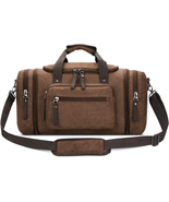 Canvas Travel Duffel Bag Men&#39;s Weekender Overnight Bag (Coffee) X-Large - £44.37 GBP