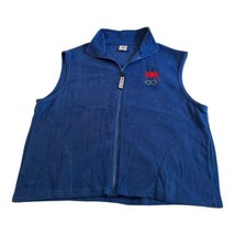 Team USA Olympic Fleece Size 2XL Blue Full-Zipper Sleeveless Vest XXL Fu... - £17.13 GBP