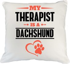 Make Your Mark Design Dachshund Therapist Funny Ceramic White Pillow Cover for D - £19.77 GBP+