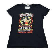 Fruit Of The Loom Shirt Womens L Black Short Sleeve Round Neck Cotton Casual Tee - £14.70 GBP
