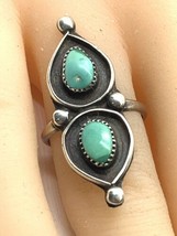 vintage old pawn navajo turquoise ring size 4.5 - £60.32 GBP