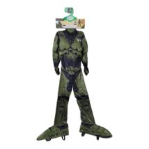 Halo Infinite Master Chief Child Kids Halloween 3D Muscle Jumpsuit Mask L 10-12 - £24.50 GBP
