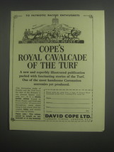 1953 David Cope Ltd. Ad - Cope&#39;s Royal Cavalcade of the Turf - £14.72 GBP