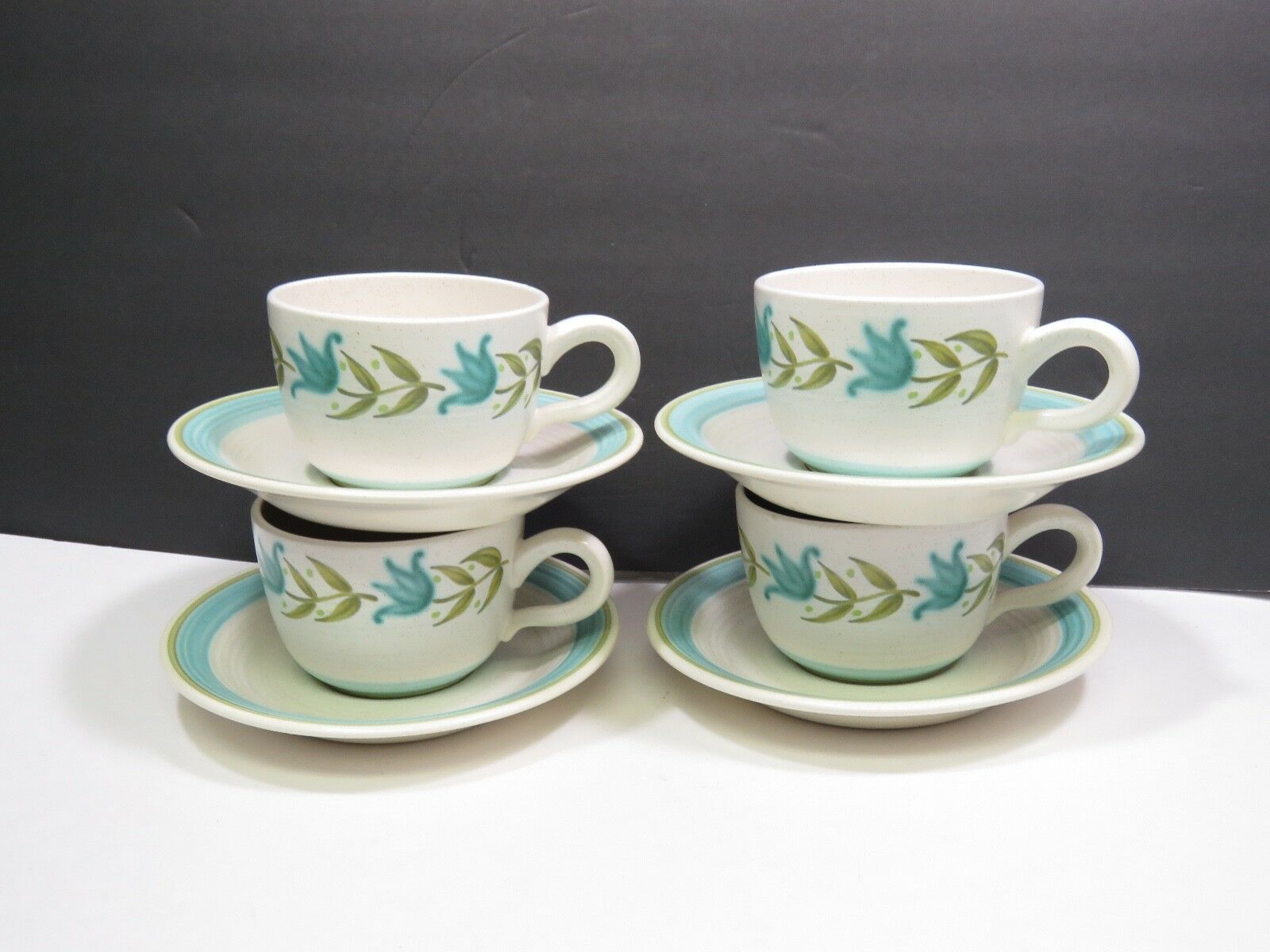 4 Franciscan Tulip Time Cups and Saucers - $19.80