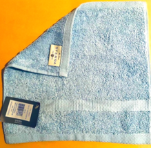 Sferra BELLO Lt. Blue Washcloth (1) Soft Plush 100% Combed Cotton Belgiu... - $18.71