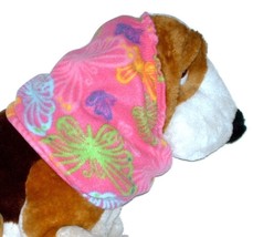 Dog Snood Pink Multicolor Butterflies Fleece - $8.91+