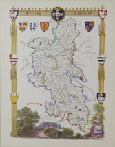 Buckinghamshire map - Framed Picture - 12&quot; x 16&quot; - £40.86 GBP