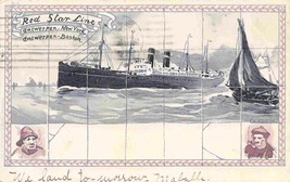 Red Star Line Ocean Liner Steamer Antwerp New York Boston 1907 postcard - $9.85