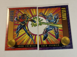 Marvel 1993 2 Card Set Bishop vs Fitzroy  X-Men Series II  $40 and 41 - £14.41 GBP