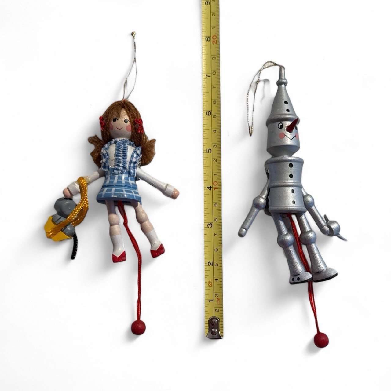 Wooden Wizard of Oz Pull String Christmas Ornaments Halloween Kurt Adler 1980s Item image 8