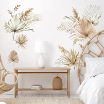 Decalmile Boho Palm Leaves Wall Decals Large Leaf Plants Wall Stickers Decor Bed - £19.95 GBP