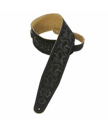 Levy&#39;s - PMS44T03-BLK- 3&quot; Suede Guitar/Bass Strap Tooled Paisley Pattern... - £39.27 GBP