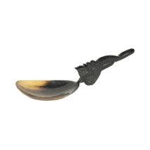 Vintage Carved Chinese Water Buffalo Horn Rice Spoon with Dragon Handle 9&quot; - £15.98 GBP