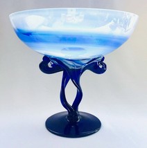Art Glass Vase Abstract Shape Lapis Lazuli Color. Contemporary. Europe. - £163.91 GBP