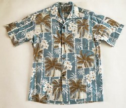 Vintage Aloha Hut Hawaii Hawaiian Shirt Size M Coconut Shell Buttons Cotton - £15.77 GBP