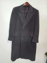 Pure New Wool Coat Dark Gray Winter Coat Tailored In The USA 45.5&quot; x 22&quot; - £37.36 GBP